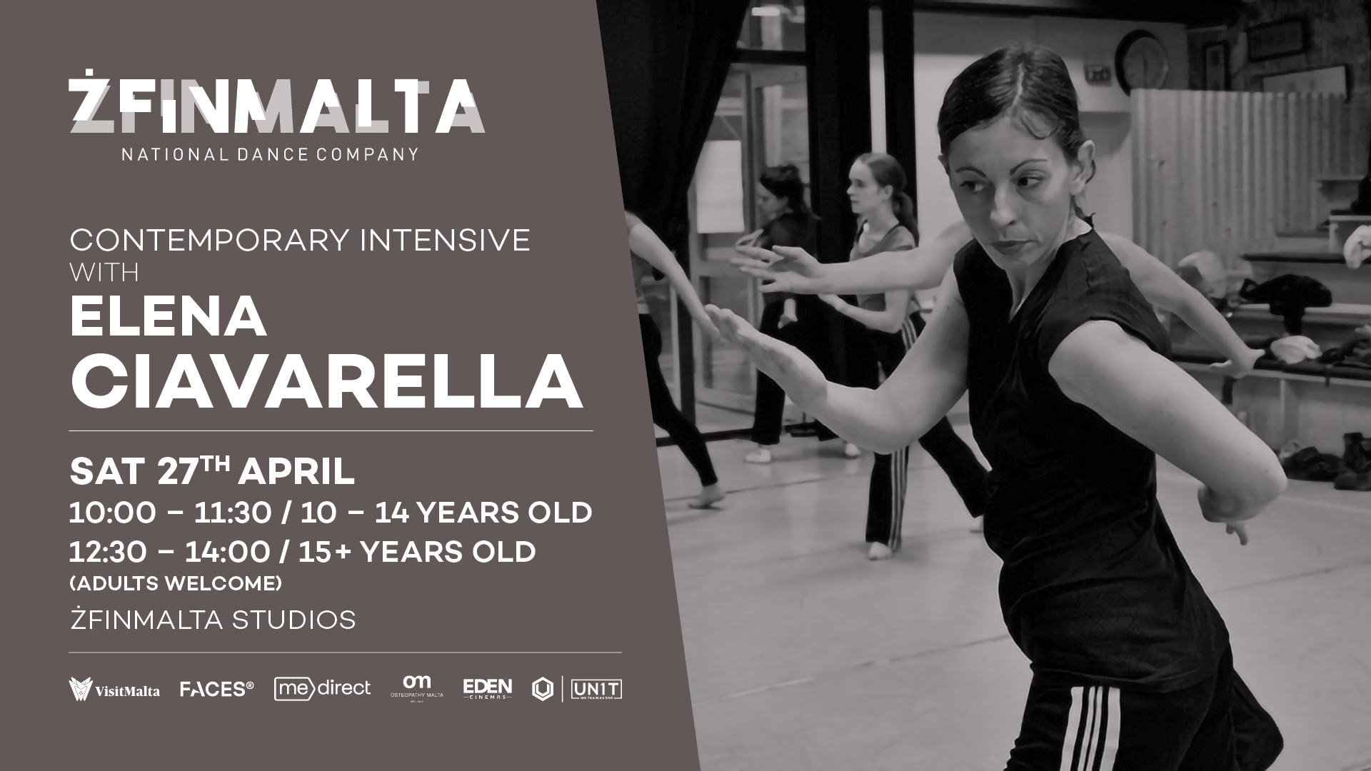 ŻfinMalta National Dance Company Contemporary Intensive Elena Ciavarella 1920x1080px