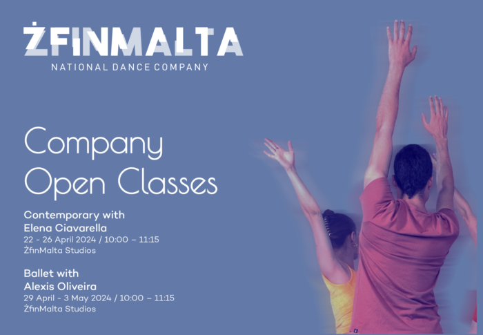 ŻfinMalta National Dance Company Open Classes Alexis Oliveira Elena Ciavarella 700x485px